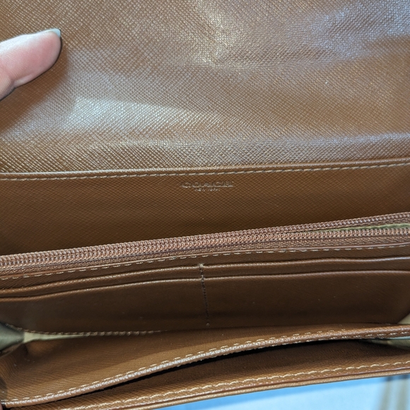 Coach Brown Leather Wallet Wristlet - Picture 5 of 5